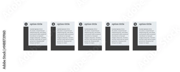 Fototapeta Very simply infographic design with 5 options or steps. Infographics for business concept.