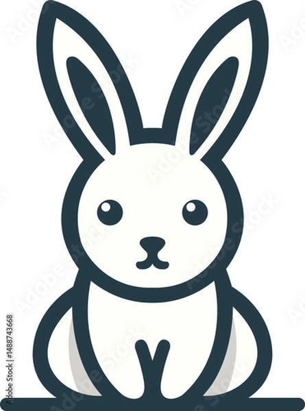 Obraz Minimalist Cartoon Rabbit Icon