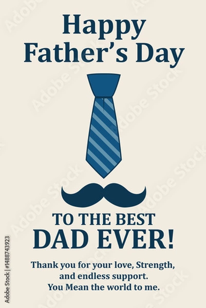 Obraz Happy Father's Day Greeting Card to the Best Dad Ever