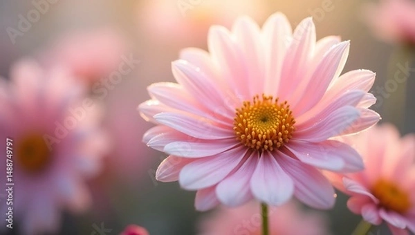 Fototapeta Close up of pink flower. Generative Ai