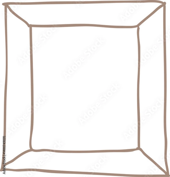 Obraz Handdrawn Simple Line Picture Frame Illustration