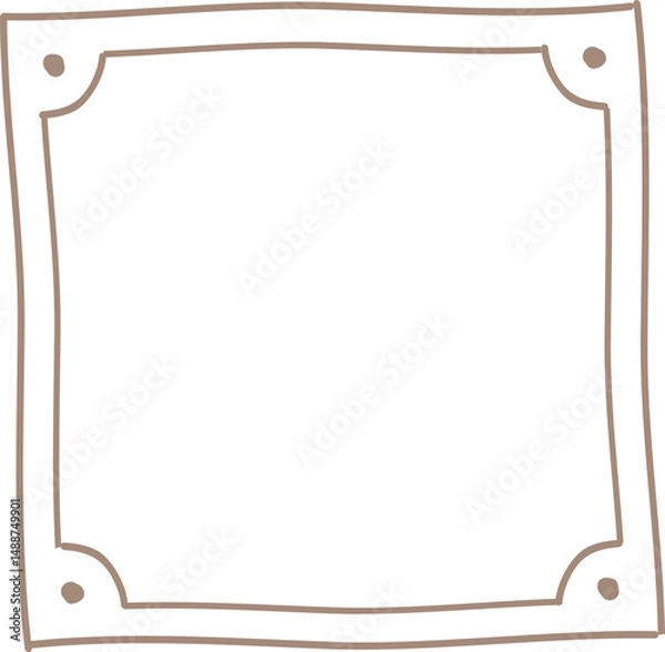 Obraz Handdrawn Simple Line Picture Frame Illustration