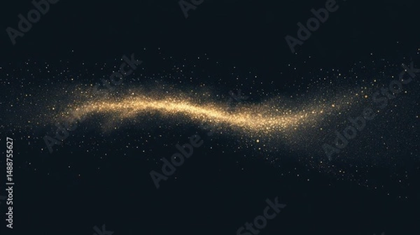 Fototapeta Abstract golden particle stream