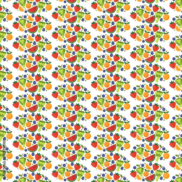 Fototapeta seamless pattern with colorful fruits
