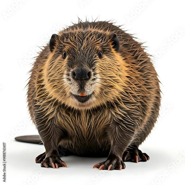 Fototapeta european otter on a white background