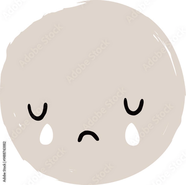 Obraz Cute Handdrawn Simple Emoticon Character Face