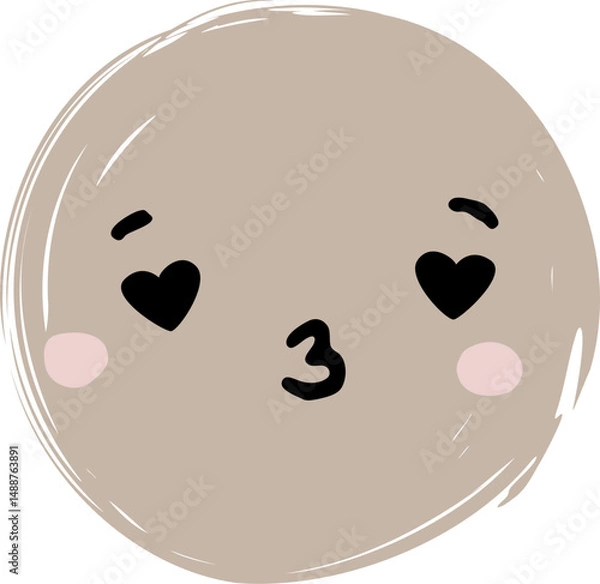 Obraz Cute Handdrawn Simple Emoticon Character Face