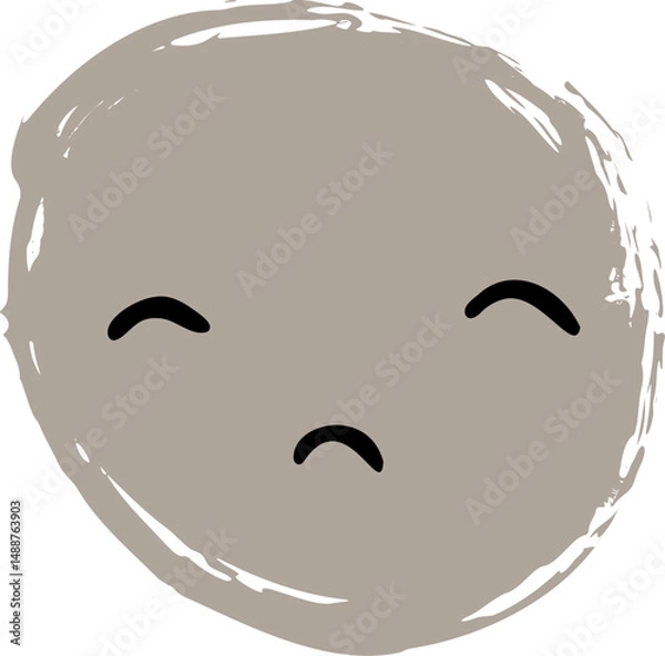 Obraz Cute Handdrawn Simple Emoticon Character Face