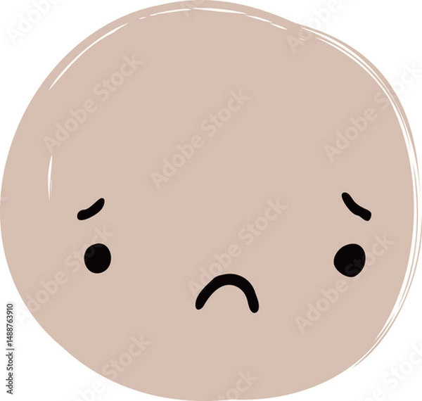 Obraz Cute Handdrawn Simple Emoticon Character Face