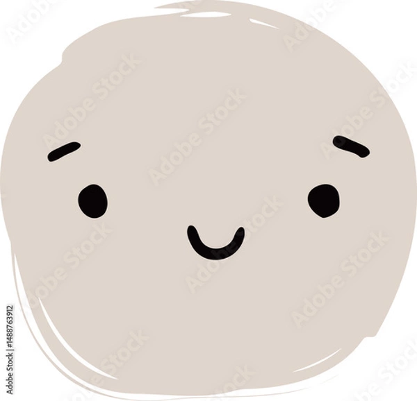 Obraz Cute Handdrawn Simple Emoticon Character Face