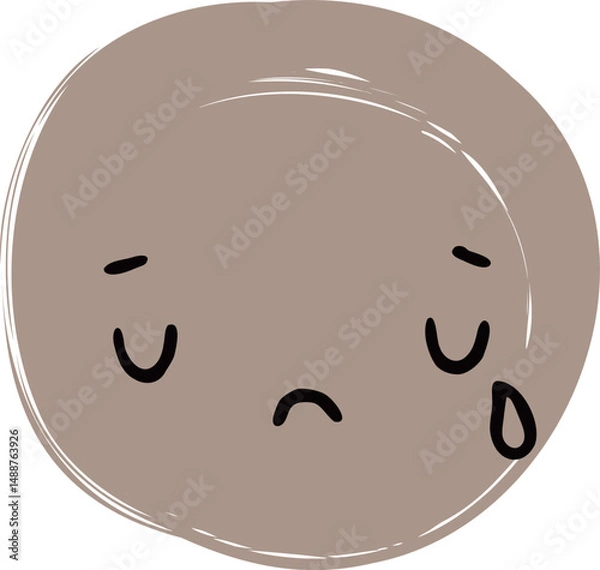 Obraz Cute Handdrawn Simple Emoticon Character Face