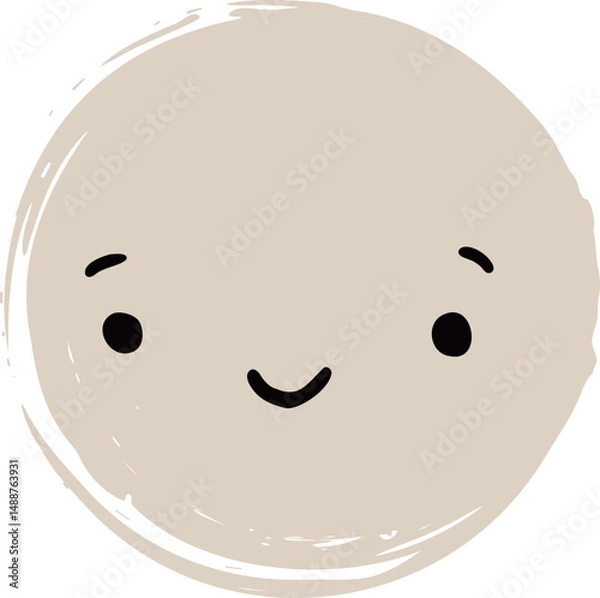 Obraz Cute Handdrawn Simple Emoticon Character Face