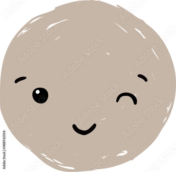 Obraz Cute Handdrawn Simple Emoticon Character Face