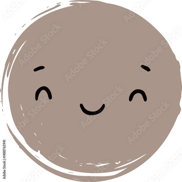 Obraz Cute Handdrawn Simple Emoticon Character Face