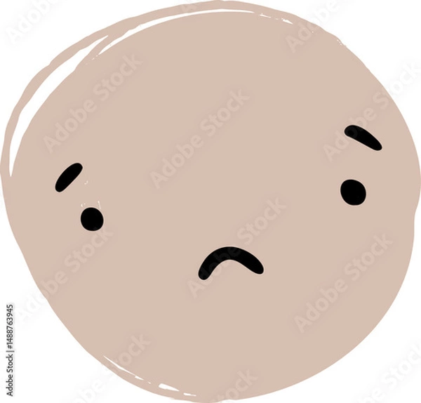 Obraz Cute Handdrawn Simple Emoticon Character Face