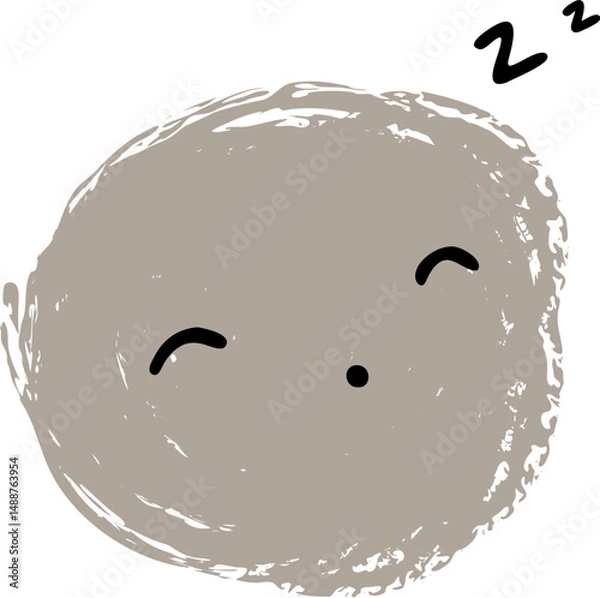 Obraz Cute Handdrawn Simple Emoticon Character Face