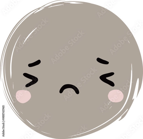 Obraz Cute Handdrawn Simple Emoticon Character Face