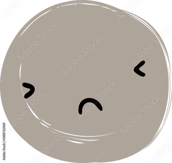 Obraz Cute Handdrawn Simple Emoticon Character Face