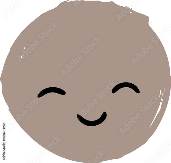 Obraz Cute Handdrawn Simple Emoticon Character Face