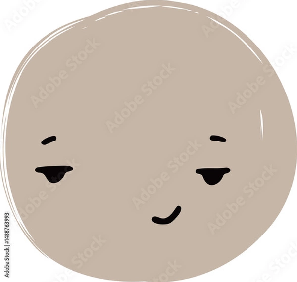 Obraz Cute Handdrawn Simple Emoticon Character Face