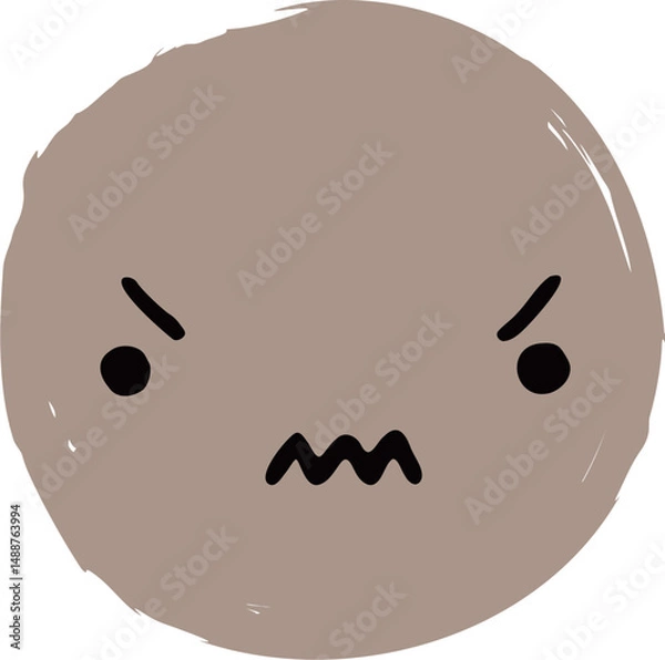 Obraz Cute Handdrawn Simple Emoticon Character Face