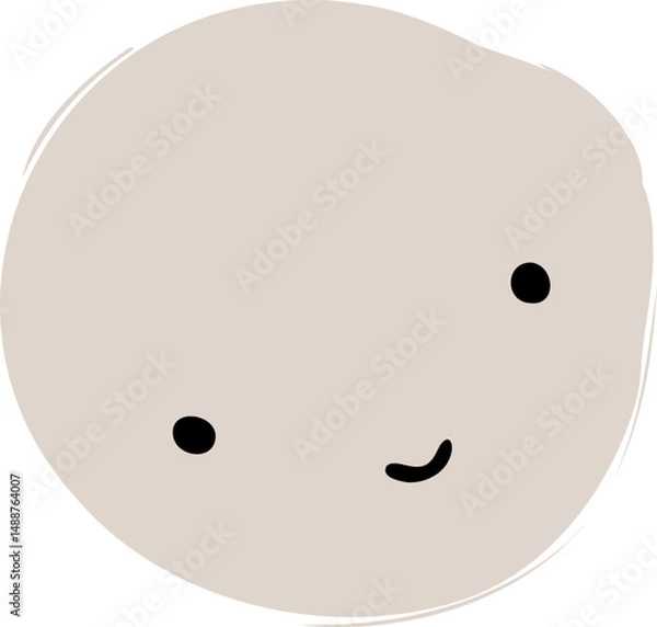 Obraz Cute Handdrawn Simple Emoticon Character Face