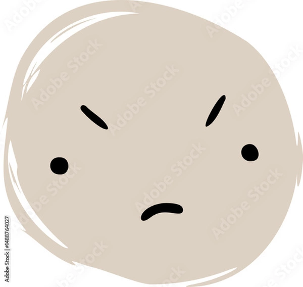 Obraz Cute Handdrawn Simple Emoticon Character Face