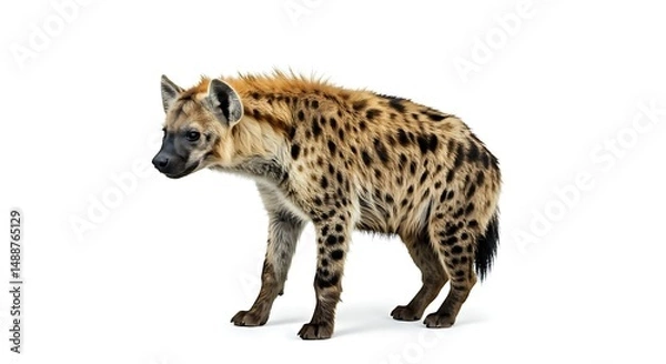 Fototapeta leopard cub standing in front of white background