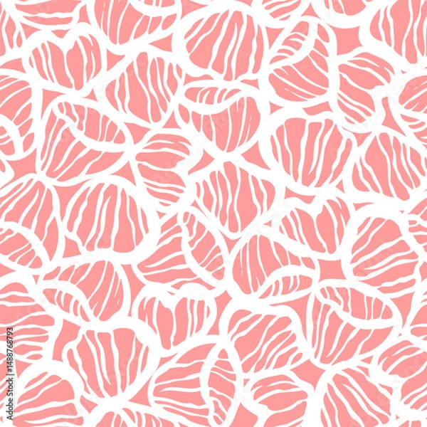 Fototapeta Vector seamless abstract pattern with hand drawn petals. Beautiful botanical design for textile, wallpaper, wrapping paper and backgrounds.