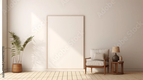 Fototapeta Wall Art Poster Frame Mockup Boho Style