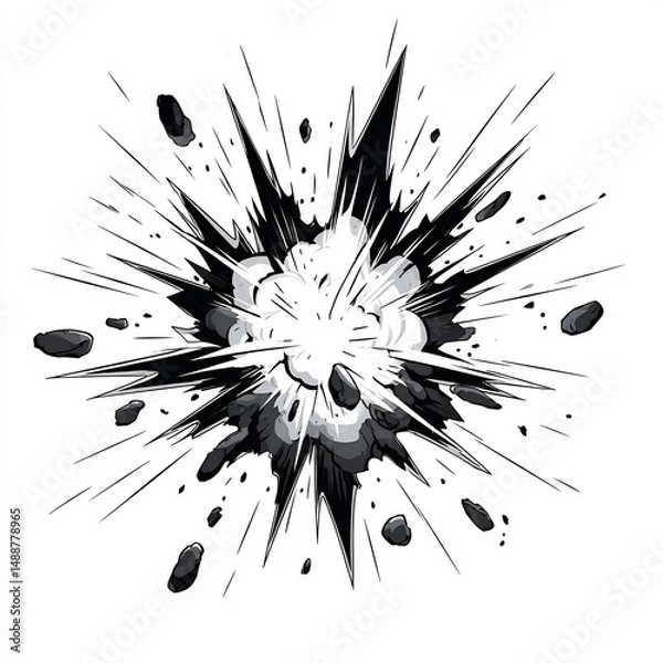 Fototapeta 2D explosion effect on white background