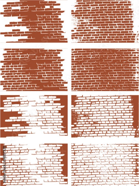 Fototapeta the vector brick wall set