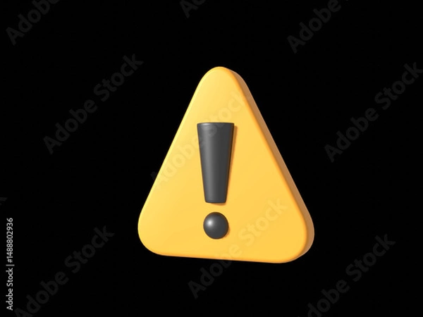 Fototapeta Realistic yellow triangle warning sign vector illustration.