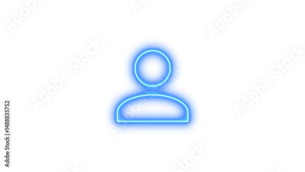 Fototapeta Neon account icon glow with transparent background
