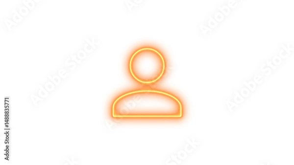 Fototapeta Neon account icon glow with transparent background