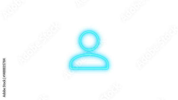 Fototapeta Neon account icon glow with transparent background