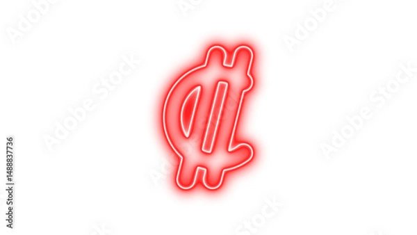 Fototapeta Neon colon sign icon glow with transparent background