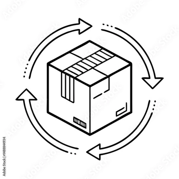 Obraz return package icon, return package vector illustration-simple illustration of return package , perfect for return package logos and icons
