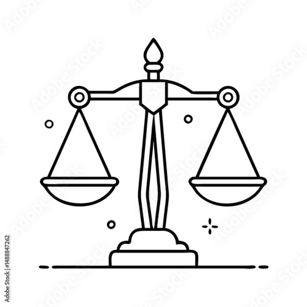Obraz scale of justice icon, scale of justice vector illustration-simple illustration of scale of justice , perfect for scale of justice logos and icons