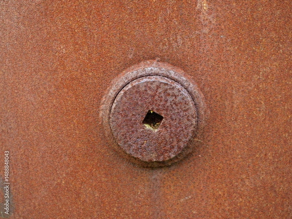 Obraz Rusty smoker with patina. Rusty smoker with nozzle.