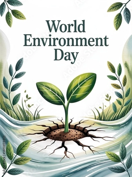 Obraz World Environment Day social media post, eco-friendly save nature climate action  go green