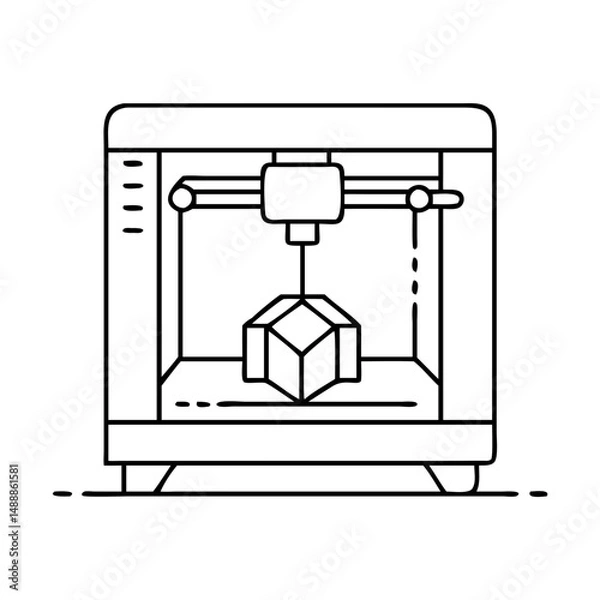 Obraz 3d printer icon, 3d printer vector illustration-simple illustration of 3d printer , perfect for 3d printer logos and icons