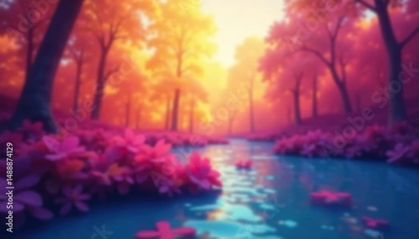 Obraz Geometric shapes subtly emerging from blurred background, visual, structure