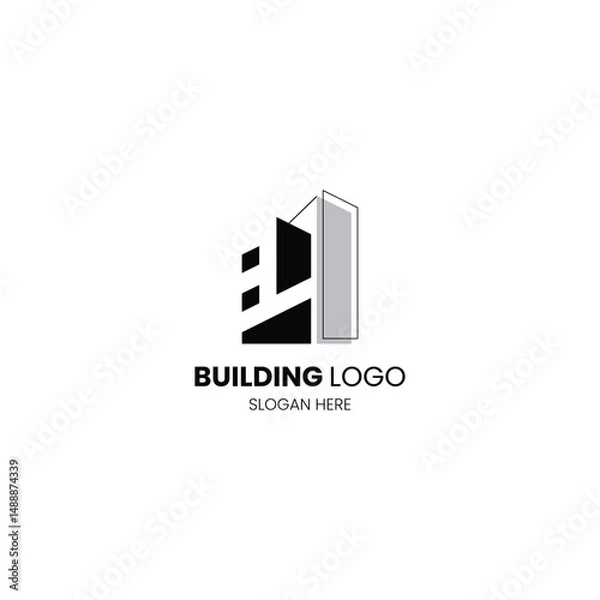 Fototapeta Letter B building logo for construction, architecture and property logo. Template for your brand