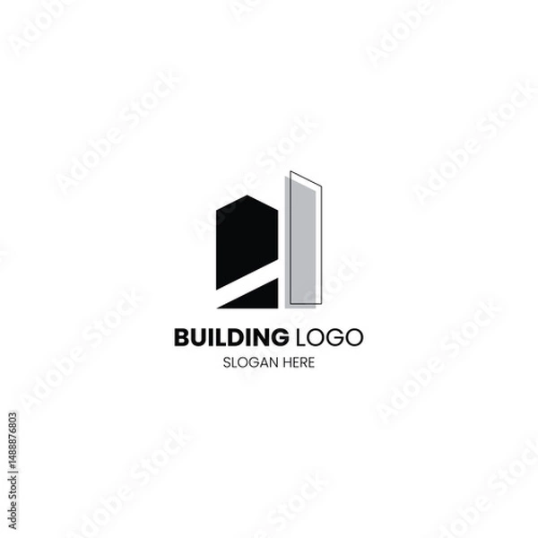 Fototapeta Letter L building logo for construction, architecture and property logo. Template for your brand