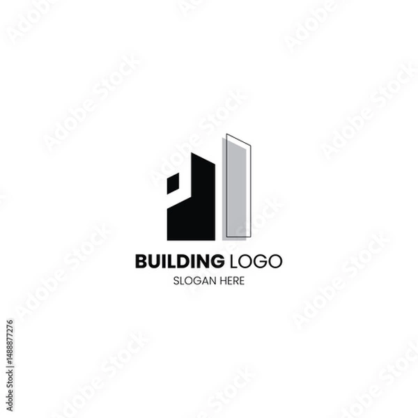 Fototapeta Letter P building logo for construction, architecture and property logo. Template for your brand