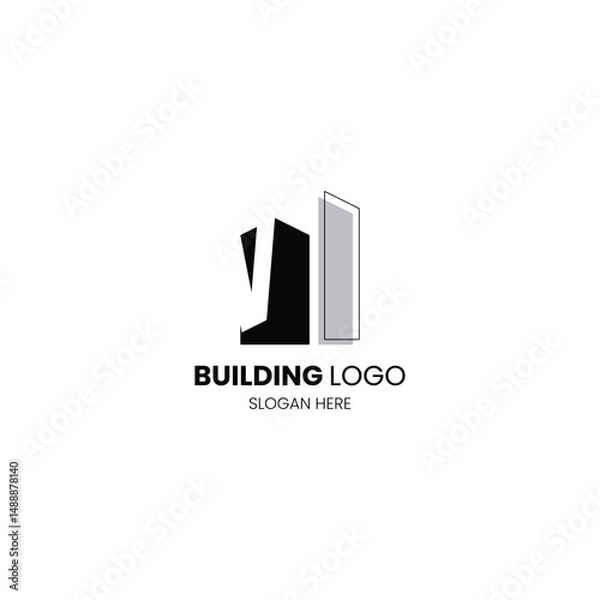 Fototapeta Letter V building logo for construction, architecture and property logo. Template for your brand