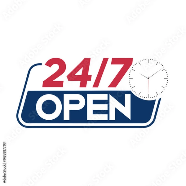 Obraz Always Open 24x7  Round-the-Clock Helpdesk, Support Center 