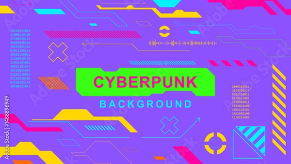 Obraz Cyberpunk Futuristic Background Tech Circuit Design