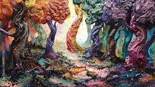 Fototapeta 140. Enchanted forest where animals are made of stardust